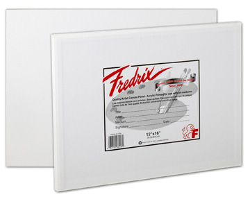 Fredrix canvas panels are available in assorted sizes on Amazon.com.