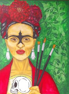 "La Pintora" was in the Texas Visual Arts Association's "Frida Kahlo - Without Boundaries" exhibit. I found out about the show through a local call for art group on Facebook.