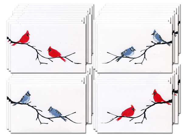 Cardinal & Blue Jay Postcards