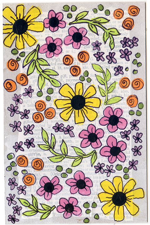 Flower Pattern Postcards #1