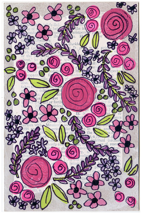 Flower Pattern Postcards #2
